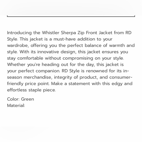 NWOT Whistler Sherpa, zip front jacket M - Picture 5 of 10